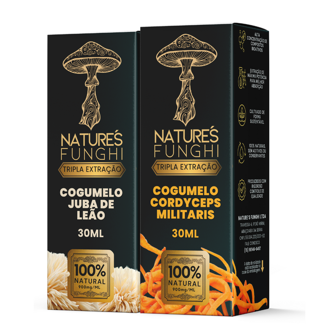 Kit Natures Boost - Extrato de Cogumelo Juba + Cordyceps - 30ml (Cada)